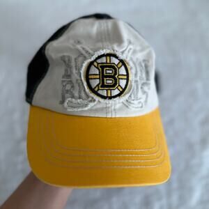 Boston Bruins Vintage Distressed Cap Old Time Hockey NHL Hat Adjustable